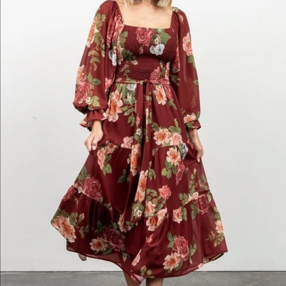 Baltic Born Tiered Midi Floral Vyn